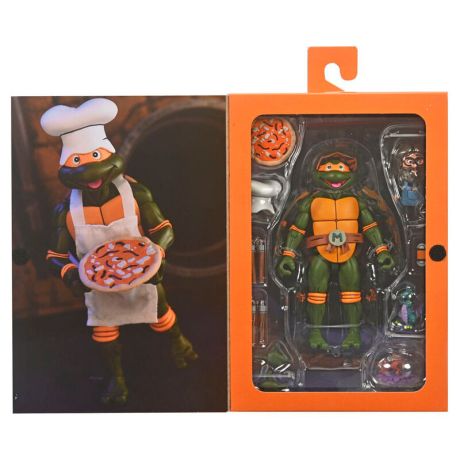 NECA Teenage Mutant Ninja Turtles Cartoon Ultimate Michelangelo VHS figure 18cm
