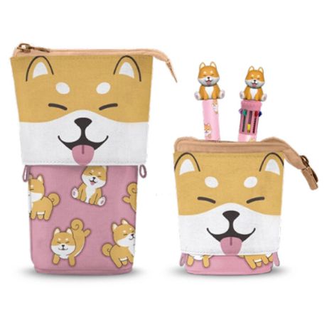 KARACTERMANIA Oh My Pop! Shiba pencil casel + Pen 10 colours + erasable pen