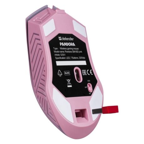 WIRELESS MOUSE DEFENDER PANDORA RF PINK 3200dpi 7P