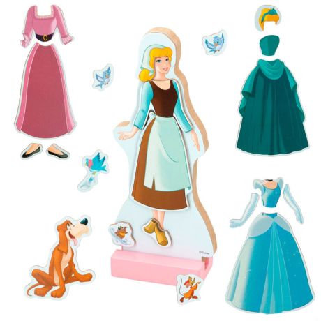 WOOMAX Disney Cinderella dresses wooden magnetic set