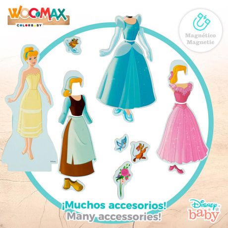 WOOMAX Disney Cinderella dresses wooden magnetic set