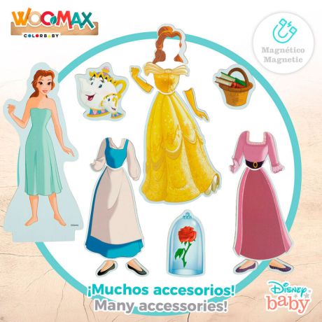 WOOMAX Disney Princess dresses wooden magnetic set