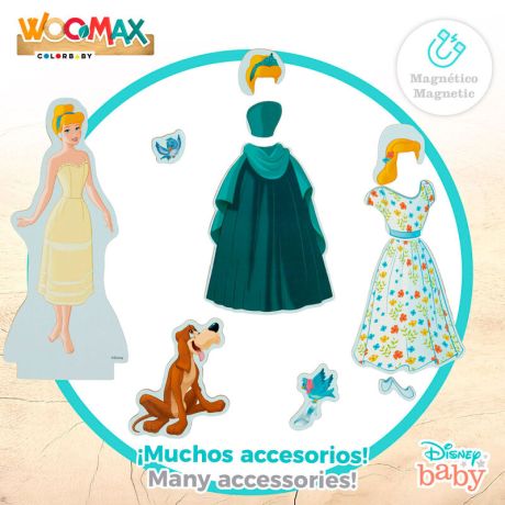 WOOMAX Disney Cinderella dresses wooden magnetic set