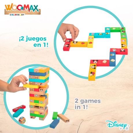 WOOMAX Disney blocks tower + domino wooden set