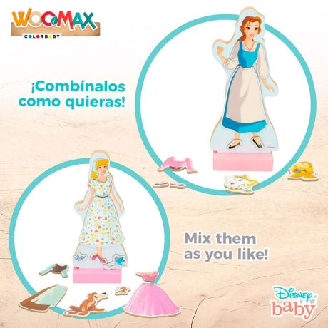 WOOMAX Disney Princess dresses wooden magnetic set