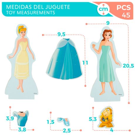 WOOMAX Disney Princess dresses wooden magnetic set