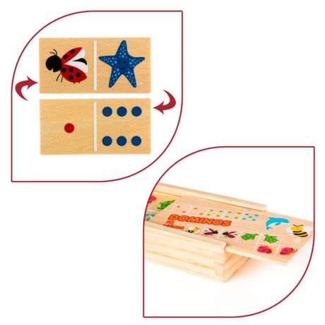 WOOMAX Animals dominoes wood 29pcs
