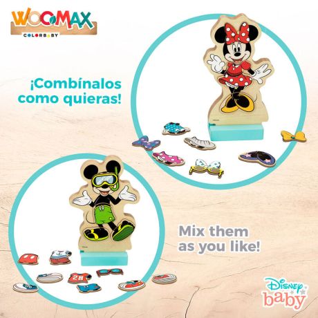 WOOMAX Disney Minnie dresses wooden magnetic set