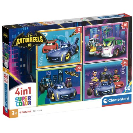 CLEMENTONI DC Comics Batwheels puzzle 12+16+20+24pcs