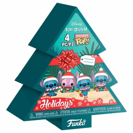 FUNKO Pocket POP pack 4 figures Disney Stitch Tree Holiday FUNKO Pocket POP pack 4 figures Disney Stitch Tree Holiday