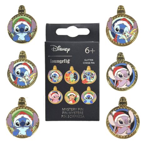 LOUNGEFLY Loungefly Disney Stitch Holiday Mystery Blind Box Enamel Pin assorted LOUNGEFLY Loungefly Disney Stitch Holiday Mystery Blind Box Enamel Pin assorted