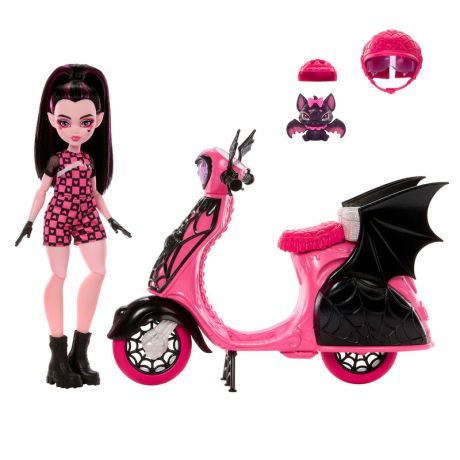 MATTEL Monster High Draculaura + Scooter doll