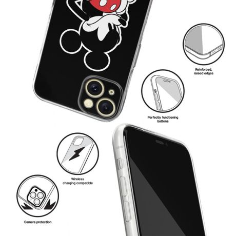 Disney Case Apple iPhone 15 Plus Mickey Full Print Angry Black