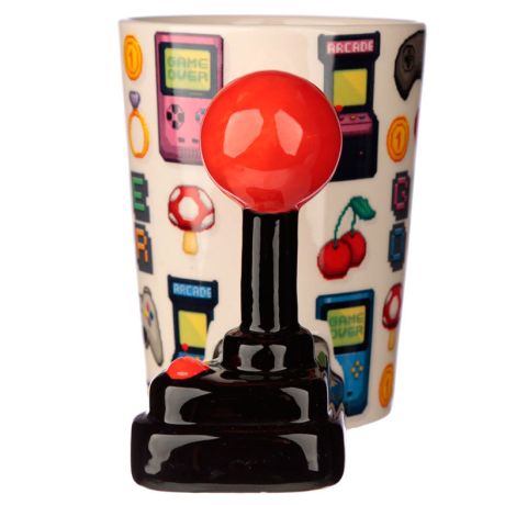 PUCKATOR Game Over Joystick Pixel shaped handle mug PUCKATOR Game Over Joystick Pixel shaped handle mug