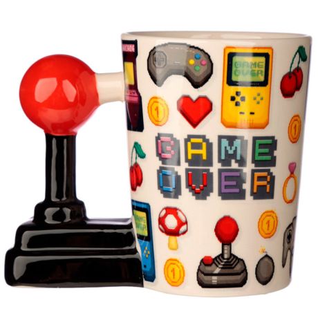 PUCKATOR Game Over Joystick Pixel shaped handle mug PUCKATOR Game Over Joystick Pixel shaped handle mug