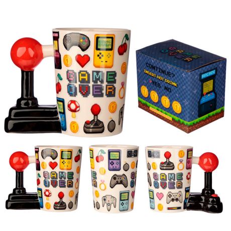 PUCKATOR Game Over Joystick Pixel shaped handle mug PUCKATOR Game Over Joystick Pixel shaped handle mug