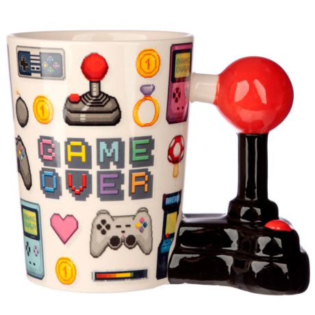 PUCKATOR Game Over Joystick Pixel shaped handle mug PUCKATOR Game Over Joystick Pixel shaped handle mug