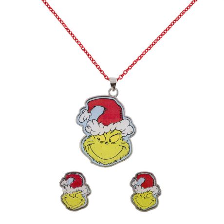 PEERS HARDY The Grinch Christmas Set necklace + earrings