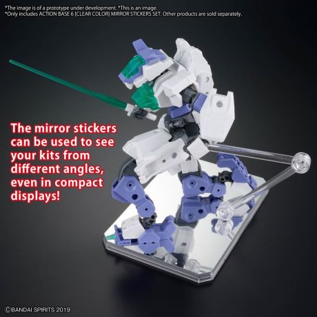 BANDAI HOBBY Display Stand Action Base 6 Clear with Mirror Stickers