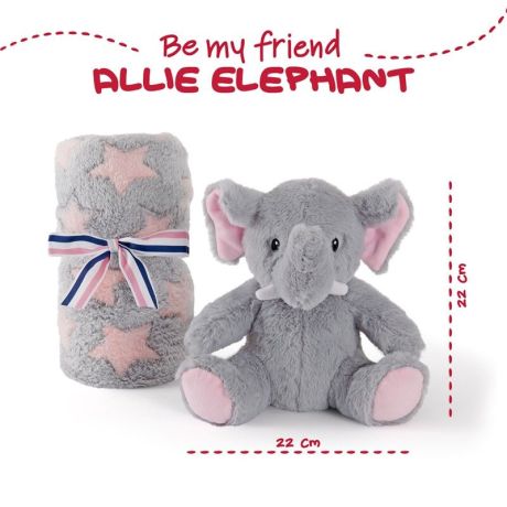 PERLETTI Allie Elephant Soft blanket + plush toy 22cm
