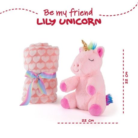 PERLETTI Lily Unicorn Soft blanket + plush toy 22cm