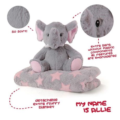 PERLETTI Allie Elephant Soft blanket + plush toy 22cm