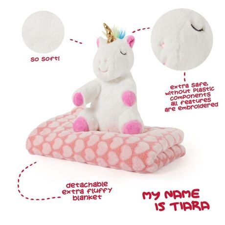 PERLETTI Tiara Unicorn Soft blanket + plush toy 22cm