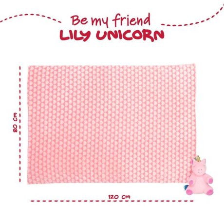 PERLETTI Lily Unicorn Soft blanket + plush toy 22cm
