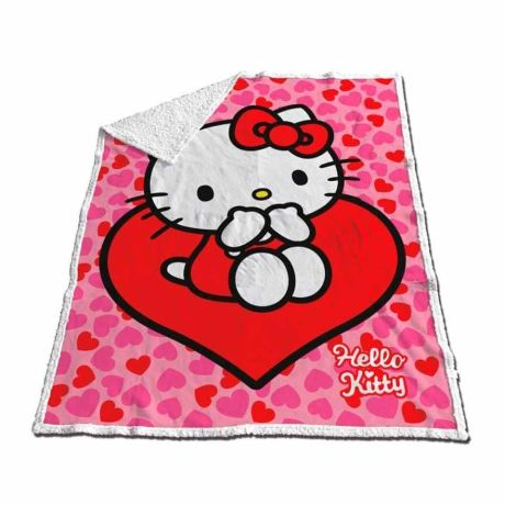 SANRIO Hello Kitty Coral sherpa blanket 120x150cm
