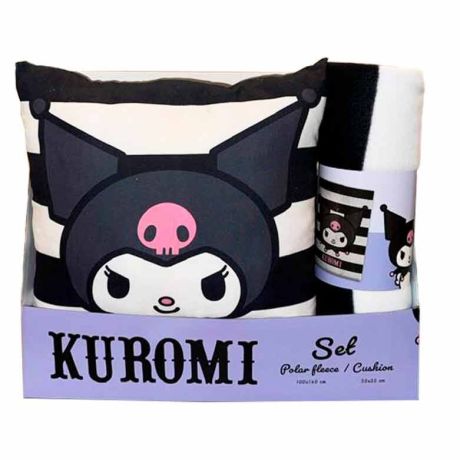 SANRIO Hello Kitty Kuromi polar blanket + cushion set