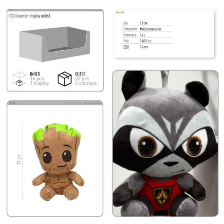 CERDÁ Marvel assorted plush keychain