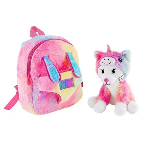 PERLETTI Backpack + plush cat Emi 27cm