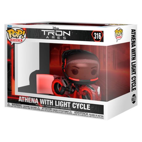 FUNKO POP figure Rides Disney Tron Ares Athena with Light Cycle