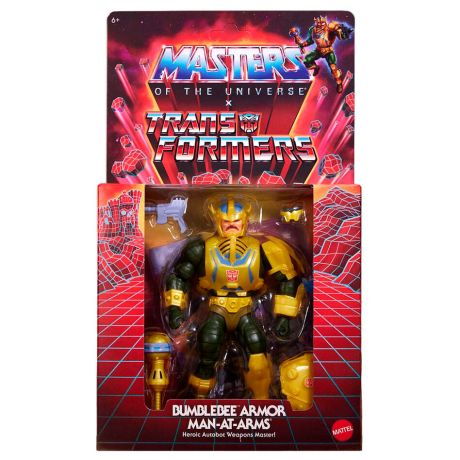 MATTEL Masters of the Universe x Transformers Bumblebee Armor Man-At-Arms figure 14cm
