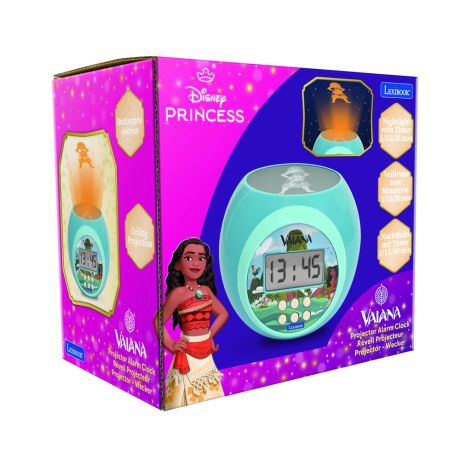 LEXIBOOK Disney Moana Vaiana Projector Alarm Clock