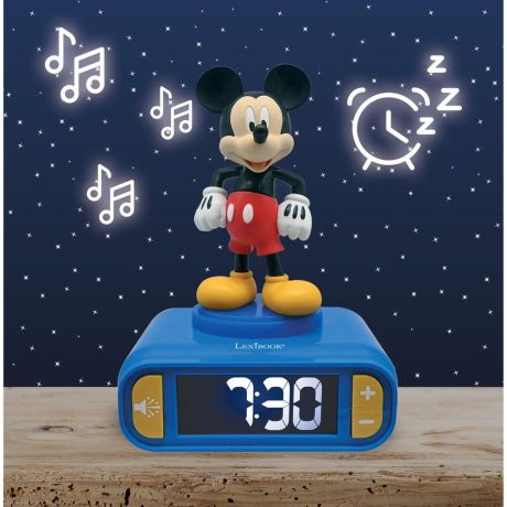 LEXIBOOK Disney Mickey 3D Night Light Alarm Clock
