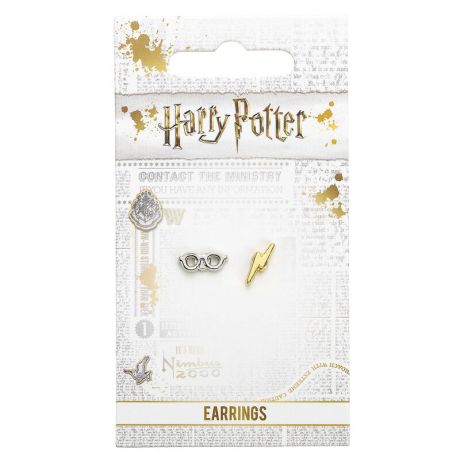 THE CARAT SHOP Harry Potter Lightening Bolt and Glasses stud earrings