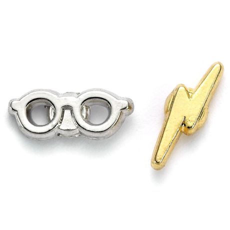 THE CARAT SHOP Harry Potter Lightening Bolt and Glasses stud earrings