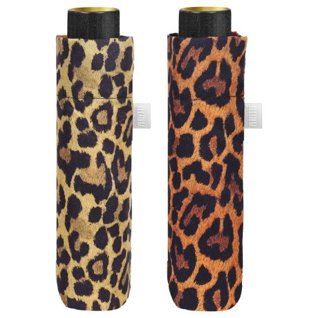 PERLETTI Manual folding leopard umbrella assorted 54cm