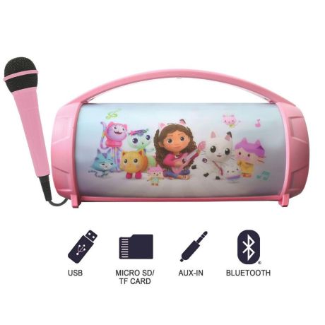 LEXIBOOK Gabbys Dollhouse Illuminated Bluetooth Speaker + Microphone