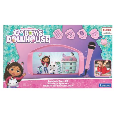 LEXIBOOK Gabbys Dollhouse Illuminated Bluetooth Speaker + Microphone