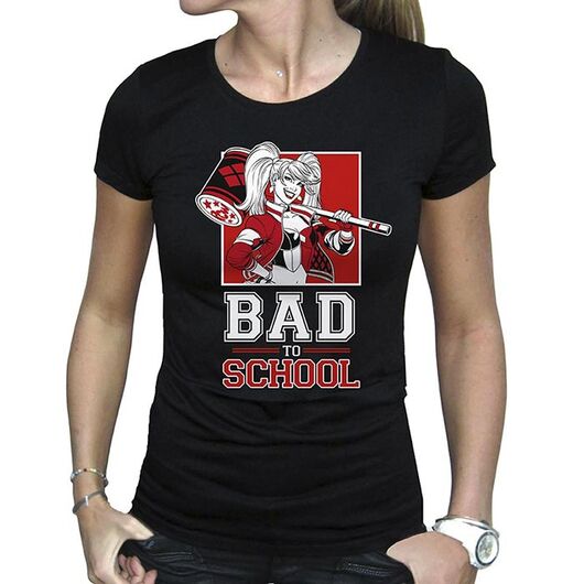 T-Shirt Harley Quinn Bad to School Donna L TGGTEX010_L