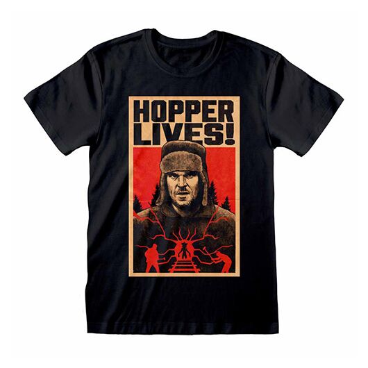 T-Shirt Stranger Things Hopper Lives S4 M STR03009TSBMM