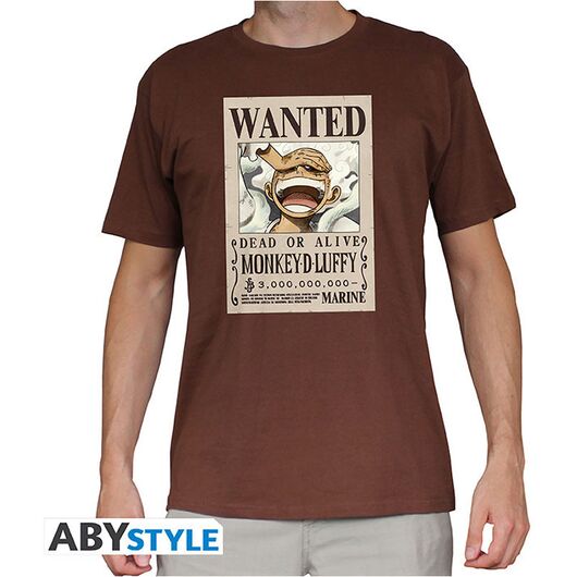T-Shirt One Piece Monkey D.Luffy Wanted L Chocolate ABYTEX847