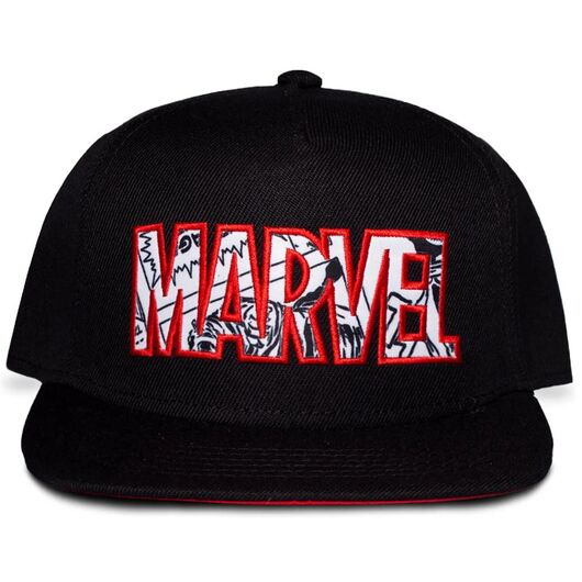 Cap Marvel Logo Rosso Nero