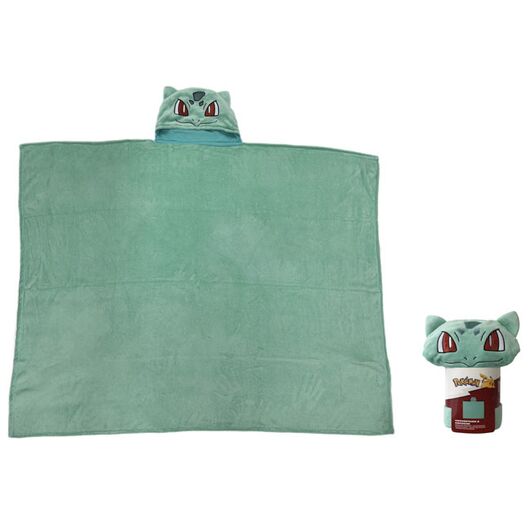 Coperta in Pile con Cappuccio Pokemon Bulbasaur