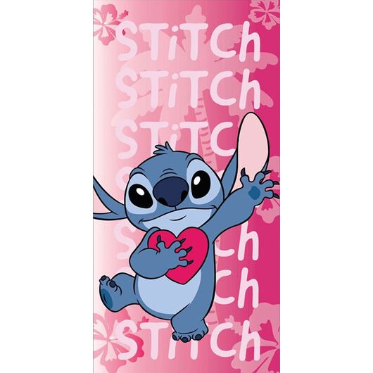 Telo Mare Poliestere Disney Stitch w/Heart 70x140cm