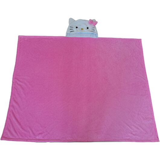 Coperta in Pile con Cappuccio Hello Kitty Fiocco Rosa