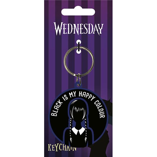Wednesday Black is My Happy Colour Keychain RK39475C