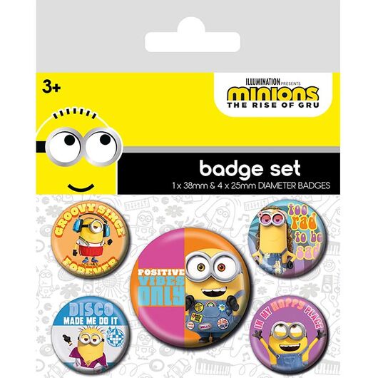 Minions The Rise of Gru Positive Vibes Pins BP80720